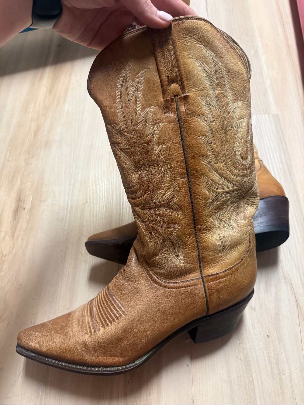Charlie 1 Horse by Lucchese Brown Leather Cowboy Boots Women’s 8.5 B Vintage